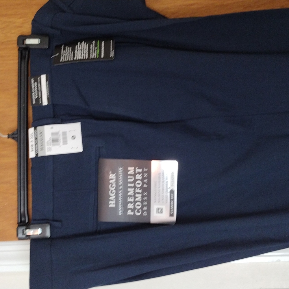 Big & Tall, 54W32L, Navy, Haggar, dress pants